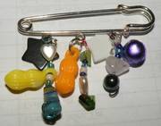 Handmade Kilt Pin Brooch with charms