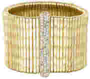 Gold hair pin stretch bracelet w/ cz strip