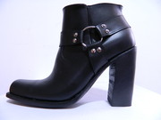 Ankle boots extreme squared toe 5 inch heel side zipper custom made to