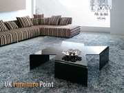 Clear Glass With Black Painting Coffee Table ( Model: CB200) 