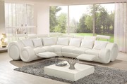 Manual Reclining Top Graded Real Leather Sofa Suite (Model: T27C-W) 