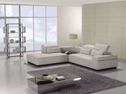 Designer White Top Graded Real Leather Corner Sofa ( Model: T90C) 