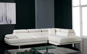 Designer White Top Graded Real Leather Corner Sofa ( Model: T60C) 