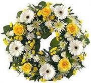 Buy beautiful white and yellow colour flowers from flowers 4 funeral