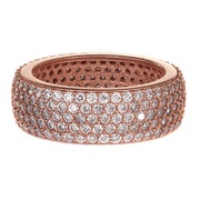 Buy Wide rose gold cubic zirconia stacking ring from Ingenious Jewelle