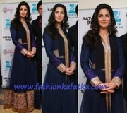 Gorgeous Katrina Kaif Style Blue Floor Length Anarkali Suit