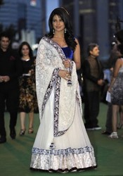 Look Stylish Priyanka Chopra Style White lehenga