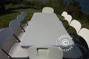 Party package 1 folding table (244 cm) + 8 chairs