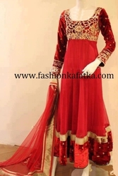 Exclusive Ravishing Red Floor Length Anarka Suit