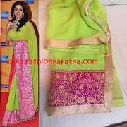 Buy Sridevi Style Designer Neon Color Saree