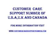 Customer Care Support Number of USA, UK and CANADA