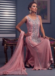 Buy Voguish Pink Suit With Lace & Sequins Work
