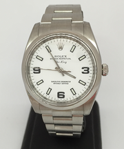 Pre-owned Oyster Perpetual Rolex Air King 114200 White Dial