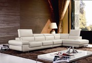 White Corner Leather Sofa