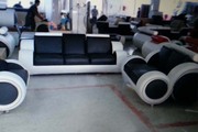 Excess Stock Recliner Black and White 3+2+1 Seater Sofa