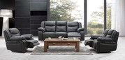 Excess Stock Black Manual Recliner 2 and 3Seater Sofa Suite 