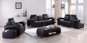 Black Leather 3+ 2Seater Sofa Suite 