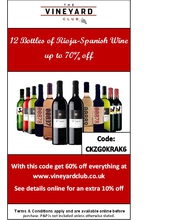  12 Bottles of Rioja-Spanish Wine upto 70% off