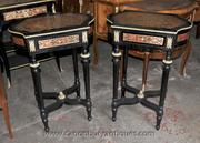 Pair Boulle Side Tables French Buhl Furniture Cocktail Table