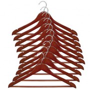 10 X HIGH QUALITY WALNUT WOODEN COAT HANGERS BRAND NEW