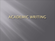Academic Writing Consultation