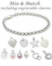 Mum Bracelet in Silver with engraved charms