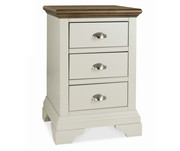 Bentley Designs Hampstead Soft Grey and Walnut 3 Drawer Night Stand