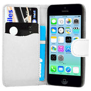 Luxury Magnetic Flip Stand Book Wallet PU Leather Case Cover in White