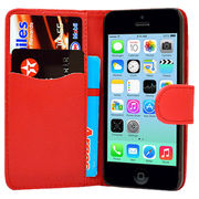 Luxury Magnetic Flip Stand Book Wallet PU Leather Case Cover in Red