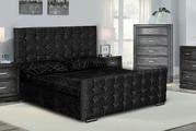 Buy London Cubed Crushed Velvet Diamante Ottoman Storage Double Bed