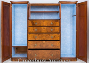 Victorian Burr Walnut Wardrobe Closet Cabinet 1860