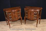 Pair French Empire Bedside Cabinets Chests Nightstands