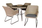 Get 106cm Round Table and 4 Chairs in our San Pedro Outdoor Dining Set