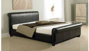 Upgrade your Bedroom with our Como Modern Faux Leather Sleigh Bed- Fur