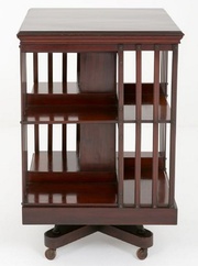 Victorian Mahogany Revolving Bookcase Shelf Support 1890