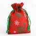Red / White & Green Snowflakes Fabric Bag 