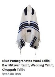 Very Rare Blue Tallit prayer shawls from Israel