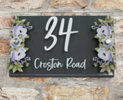 Floral House Sign | Contemporary House Signs | One Of A Kind Design UK
