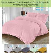 Get 10% flat discount on Ruffle Santiago Frill Duvet Quilt Cover Set W