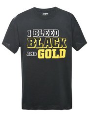 I BLEED BLACK AND GOLD PRINTED T-SHIRT - L