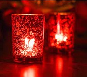 Floralcraft Cylinder Glass Votive Candle Holders - Red (Pack of 6)