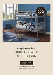 single bunk bed with mattresses
