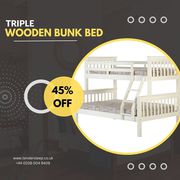 Triple Wooden Bunk Bed