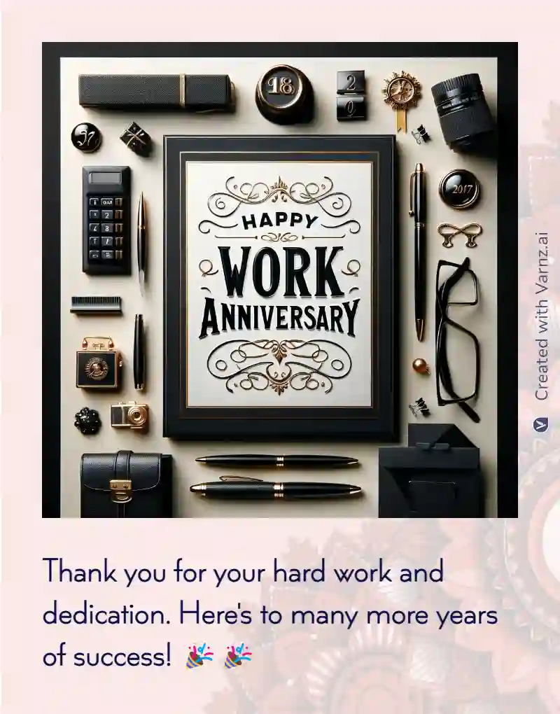 Work Anniversary Greetings Made Easy with Varnz Templates 