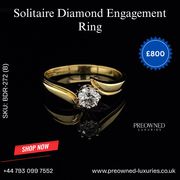Buy Elegant 18k Yellow Gold Solitaire Diamond Ring UK